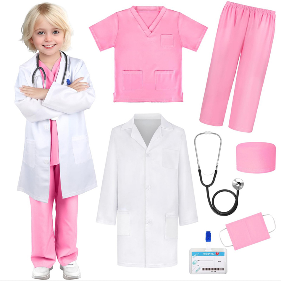 Medical Lab Coats - Unissex crianças branco confortável uniformes médicos