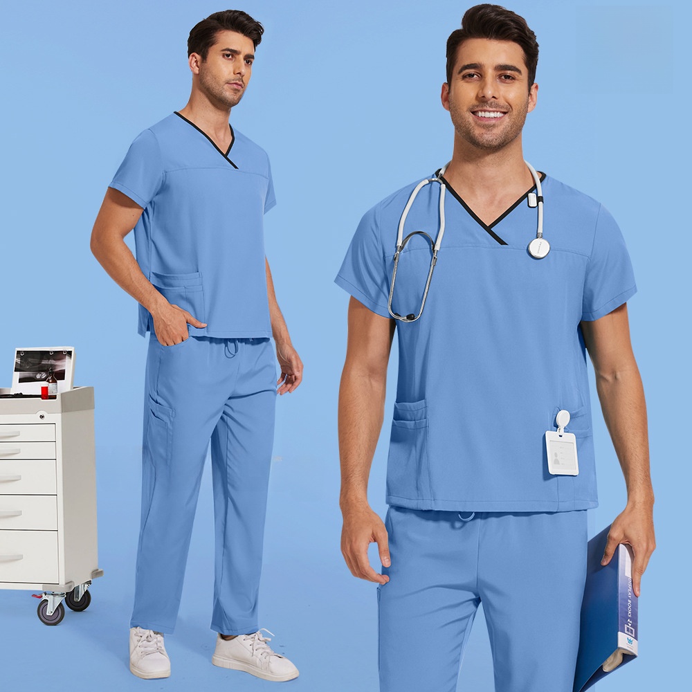 Medical Lab Coats - Uniforme Cirúrgico de Manga Curta Fino