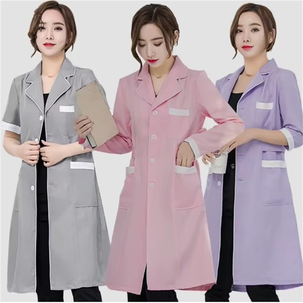 Medical Lab Coats - Alta qualidade cinza cor sólida magro