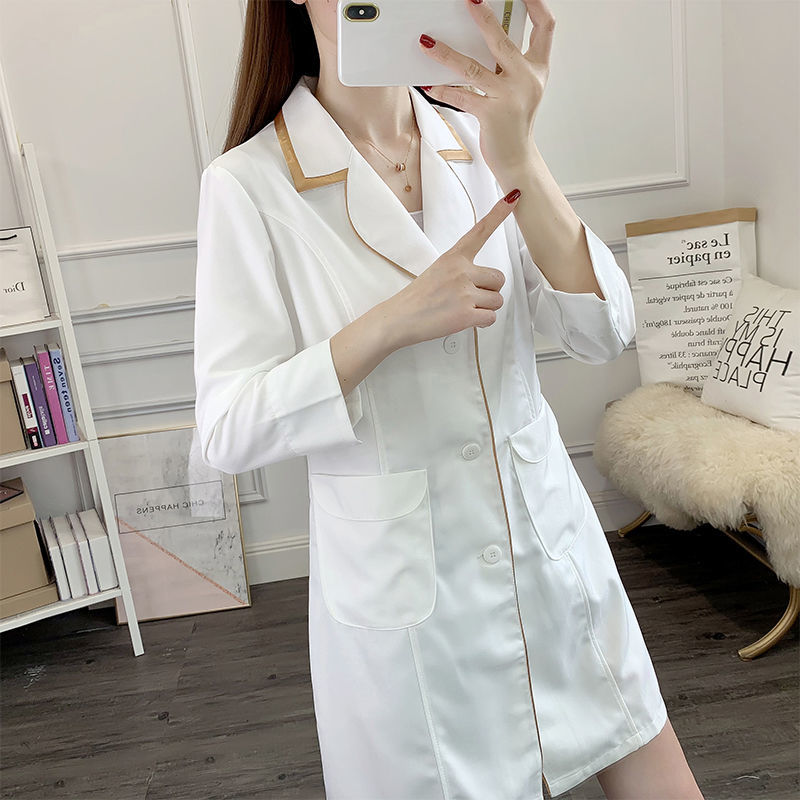 Branco curto uniforme de belez - Medical Lab Coats avaliação e preço
