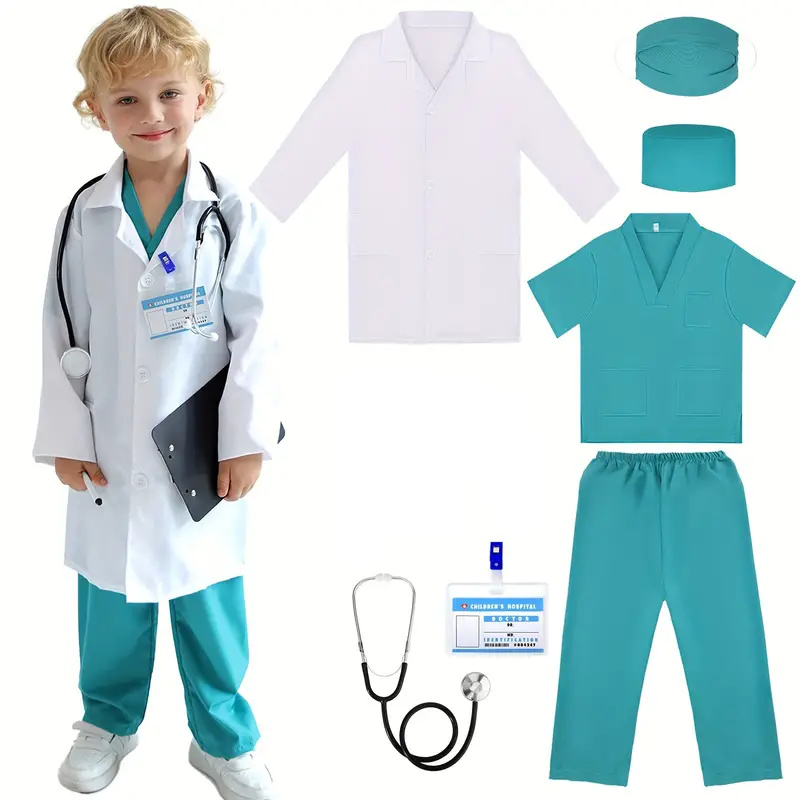 7 pçs crianças médico enfermei - Medical Lab Coats avaliação e preço