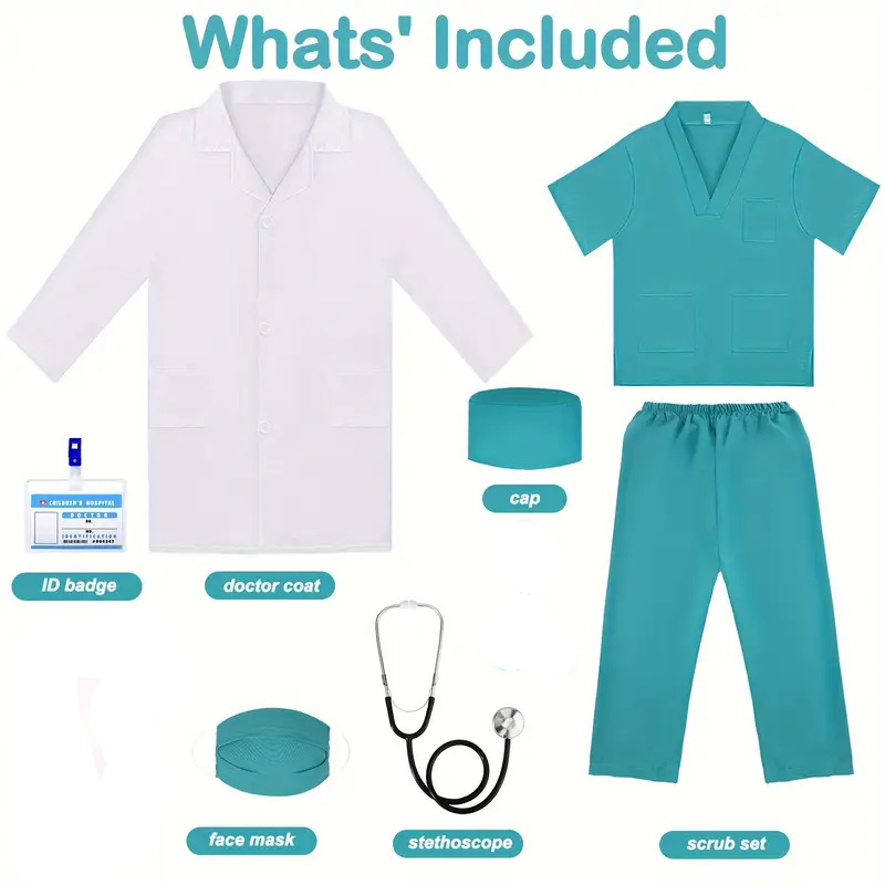 7 pçs crianças médico enfermei - Medical Lab Coats avaliação e preço
