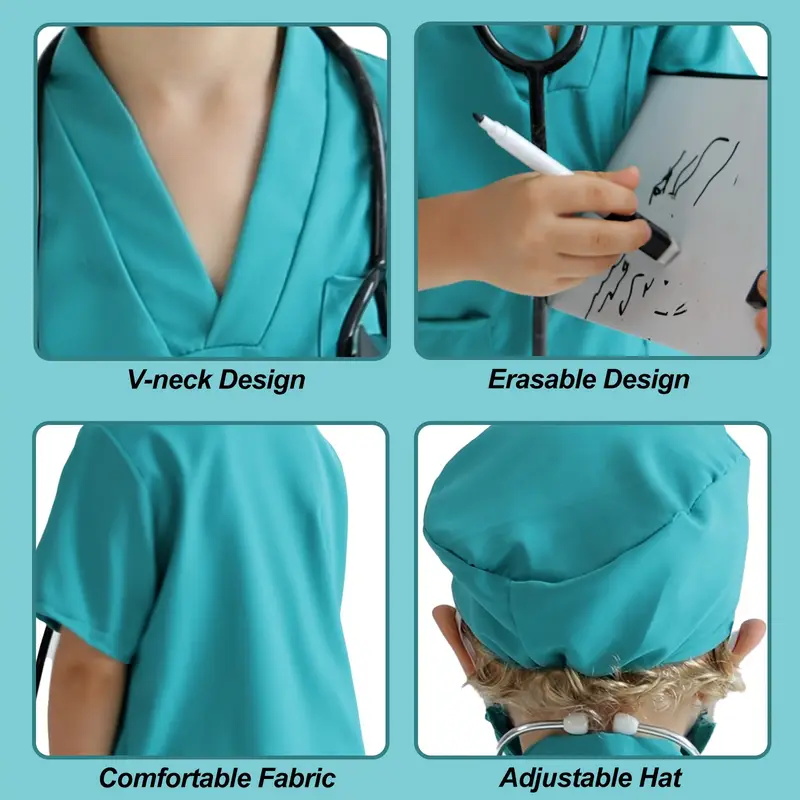 7 pçs crianças médico enfermei - Medical Lab Coats avaliação e preço