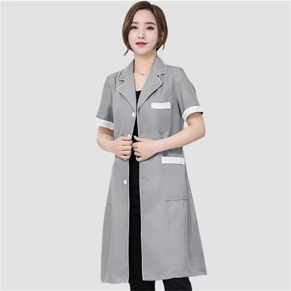 Alta qualidade cinza cor sólid - Medical Lab Coats avaliação e preço